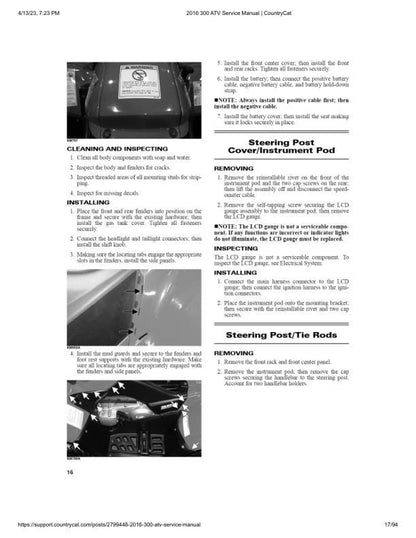 Arctic Cat Arctic Cat 300 Utility ATV Service Manual sample page from service manual