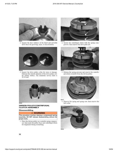 Arctic Cat Arctic Cat 300 Utility ATV Service Manual sample page with technical illustrations