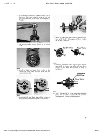 Arctic Cat Arctic Cat 300 Utility ATV Service Manual sample page from the repair manual