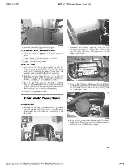 Arctic Cat 450 ATV Service Manual sample page from service manual