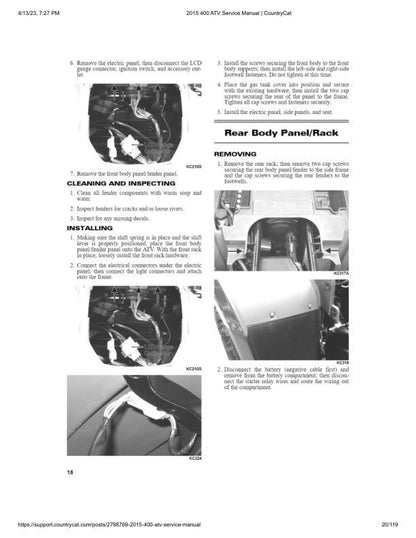 Arctic Cat 400 ATV Service Manual sample page from service manual