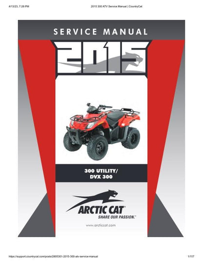 Arctic Cat 300 Utility DVX 300 ATV Service Manual factory service manual title page