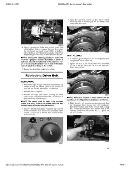 Arctic Cat DVX 90 90 Utility ATV Service Manual sample page from service manual