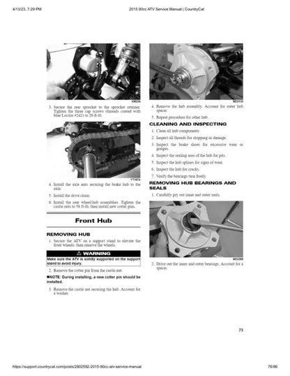 Arctic Cat DVX 90 90 Utility ATV Service Manual sample page
