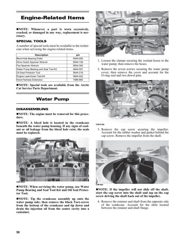 Arctic Cat ZR Riot M 600 Service Manual sample page with technical illustrations