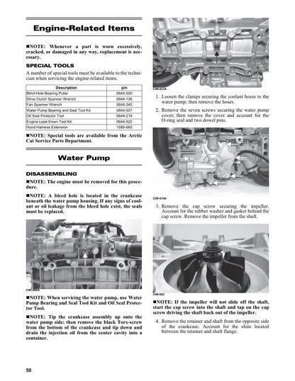 Arctic Cat ZR Riot M 600 Service Manual sample page with technical illustrations