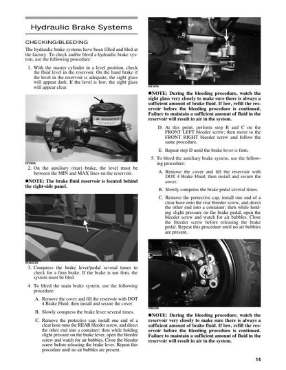 Arctic Cat Alterra 600 ATV Service Manual table of contents