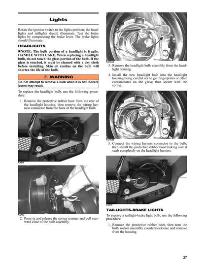 Arctic Cat Alterra 450 ATV Service Manual sample page with diagrams and specifications