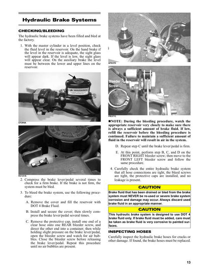 Arctic Cat Alterra 450 ATV Service Manual table of contents