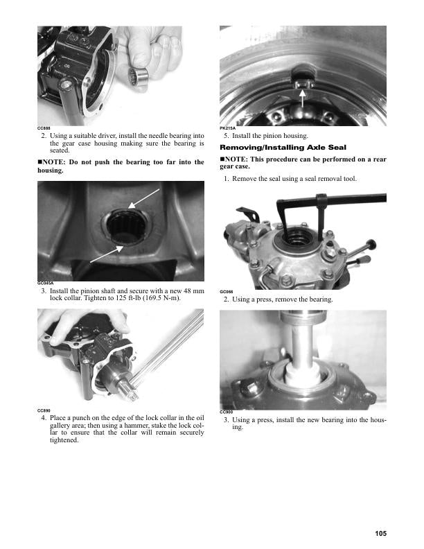 Arctic Cat Alterra 450 ATV Service Manual sample page with service data and tables