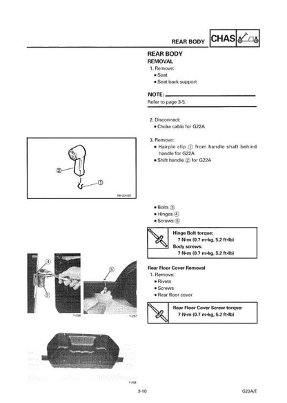 YAMAHA G22 A/E Gas Golf Cart Service Manual sample page from service manual