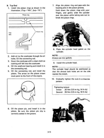 YAMAHA G1A3 G1E3 Gas Golf Cart Service Manual sample page showing repair procedures