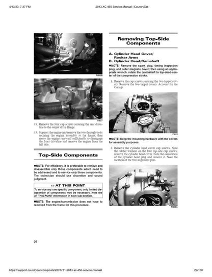 Arctic Cat XC 450 ATV Service Manual sample page from service manual
