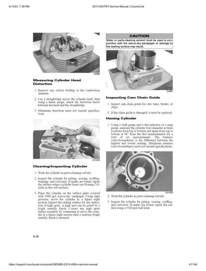 Arctic Cat 400 TRV ATV Service Manual sample page from service manual
