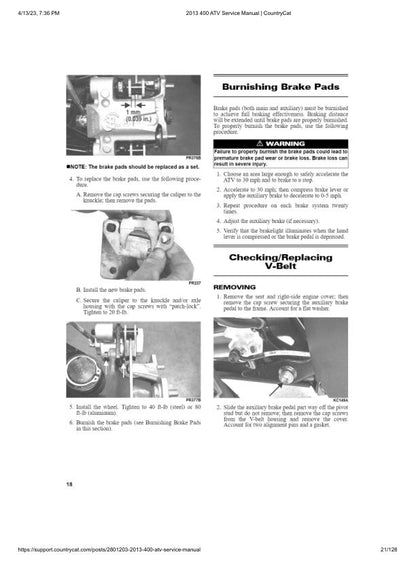Arctic Cat 400 ATV Service Manual sample page from service manual