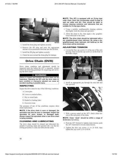 Arctic Cat 300 Utility ATV Service Manual table of contents