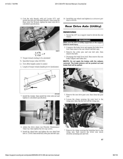 Arctic Cat DVX 300 ATV Service Manual sample page
