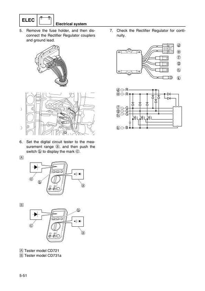 Yamaha F200C F225B F250A Outboard Service Manual sample page showing repair procedures
