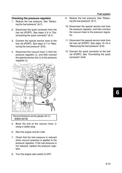 Yamaha F200C F225B F250A Outboard Service Manual sample page with technical illustrations