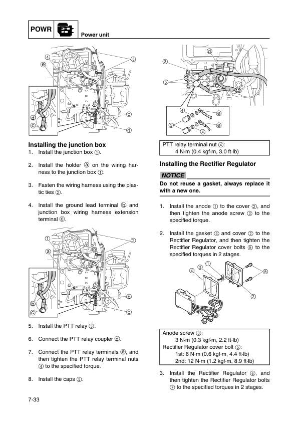 Yamaha F200C F225B F250A Outboard Service Manual sample page from the repair manual