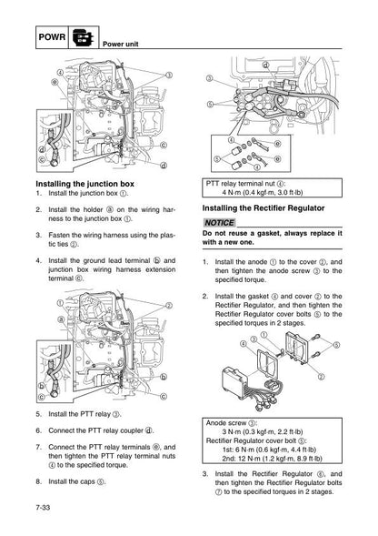 Yamaha F200C F225B F250A Outboard Service Manual sample page from the repair manual