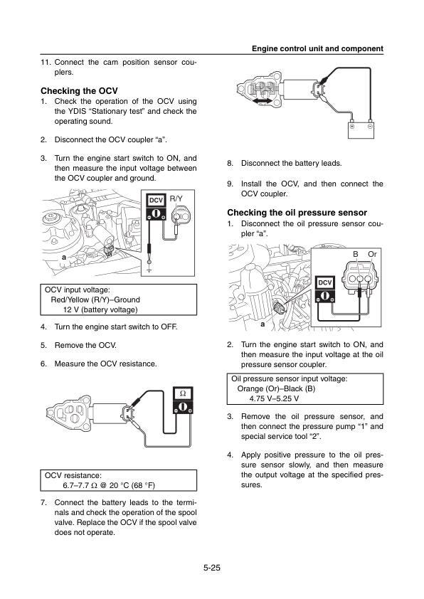 Yamaha F200F FL200F Outboard Service Manual sample page showing repair procedures