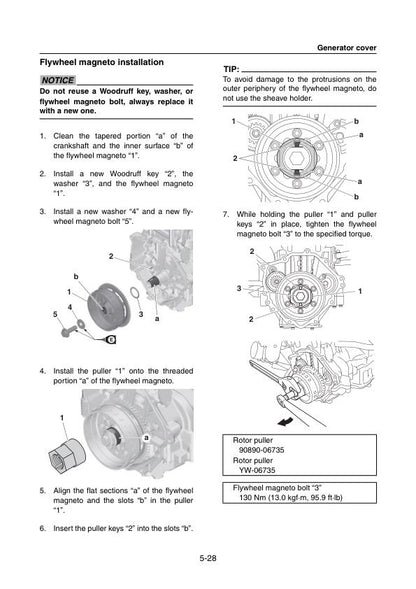 Yamaha WaveRunner V1 Sport VX1050 Sport Cruiser Deluxe PWC Service Manual sample page with technical illustrations