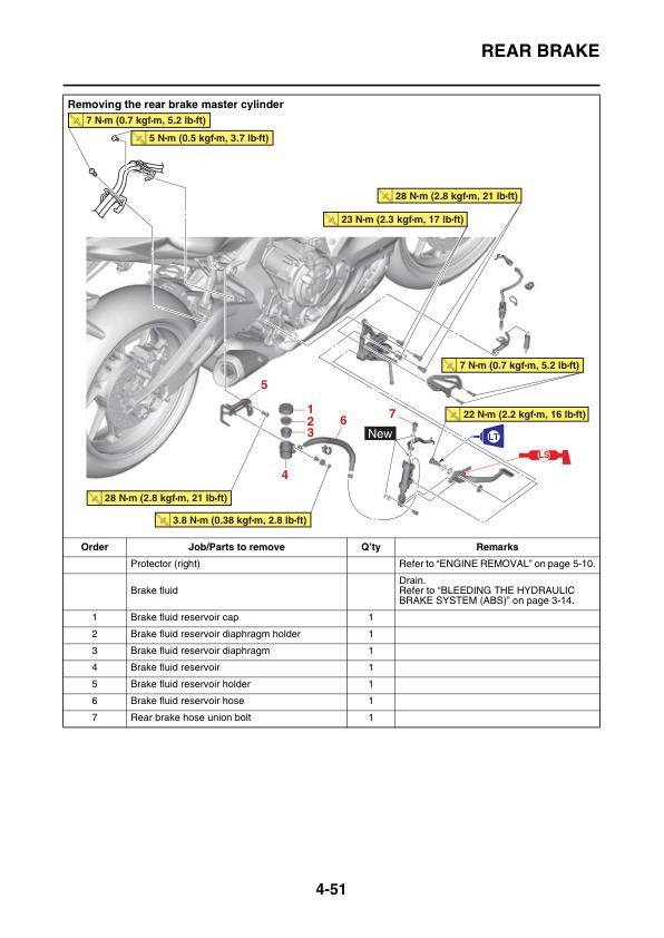 Yamaha R7 YZF-R7 YZF690 Motorcycle Service Manual sample page with diagrams and specifications