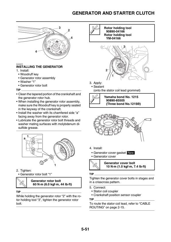 Yamaha MT25 FZ25 MT-25 FZ-25 MTN250 Motorcycle Service Manual sample page showing repair procedures