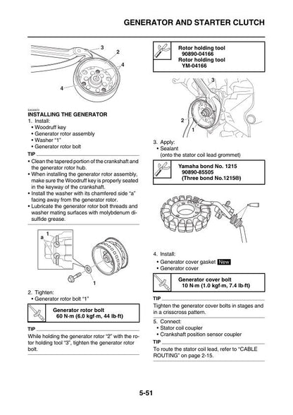 Yamaha MT25 FZ25 MT-25 FZ-25 MTN250 Motorcycle Service Manual sample page showing repair procedures