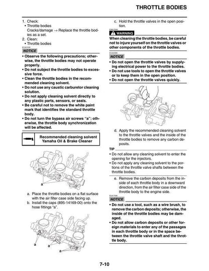 Yamaha NIKEN 850 Motorcycle Service Manual sample page showing repair procedures