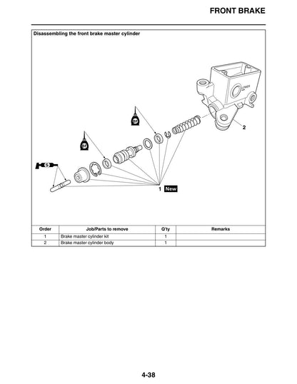 Yamaha FJ09 Tracer FJ-09 Motorcycle Service Manual sample page with diagrams and specifications