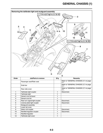 Yamaha FJ09 Tracer FJ-09 Motorcycle Service Manual sample page from service manual