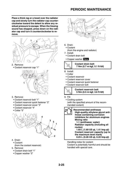 Yamaha MT07 FZ07 MT-07 FZ-07 Motorcycle Service Manual sample page from service manual
