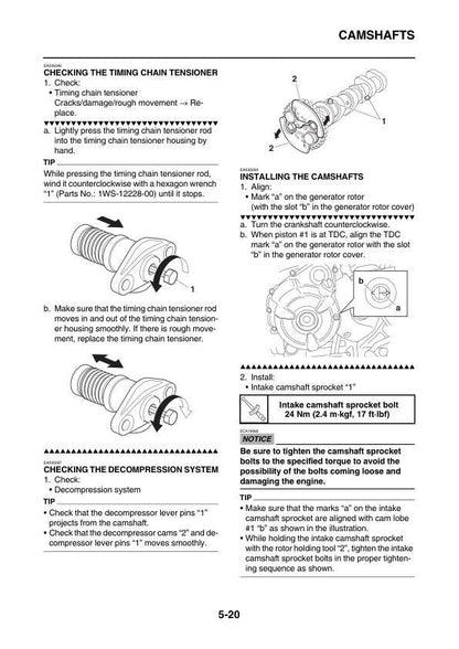 Yamaha MT07 FZ07 MT-07 FZ-07 Motorcycle Service Manual sample page with technical illustrations
