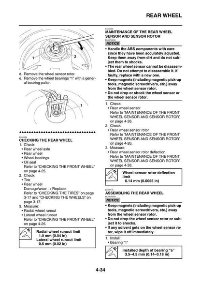 Yamaha FJR1300A Motorcycle Service Manual sample page from service manual