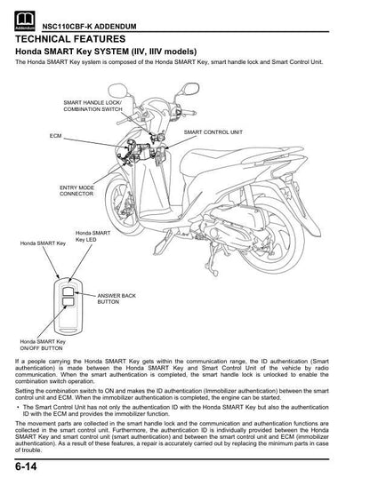 Honda Vision 110 Scooter Service Manual sample page from service manual