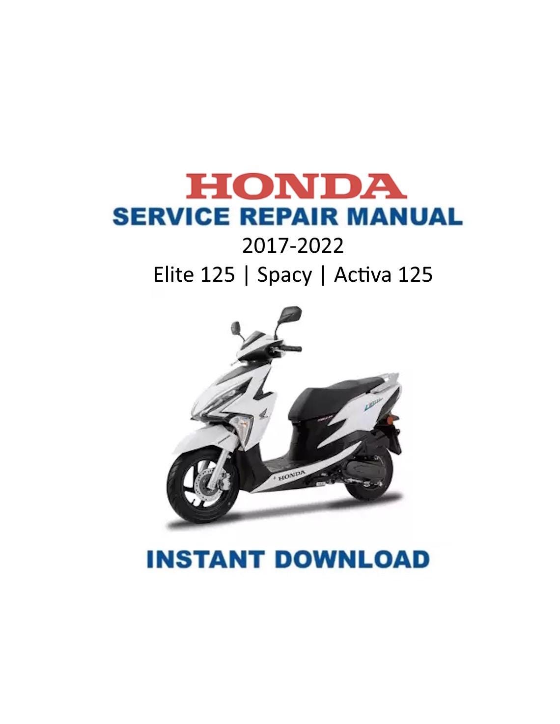 Honda Elite 125 Scooter Service Manual - Service Manual PDF Instant Download