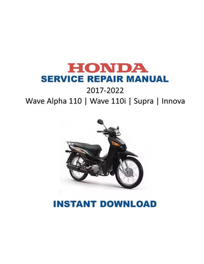 Honda Wave Alpha 110 Innova Supra Scooter Service Manual - Service Manual PDF Instant Download