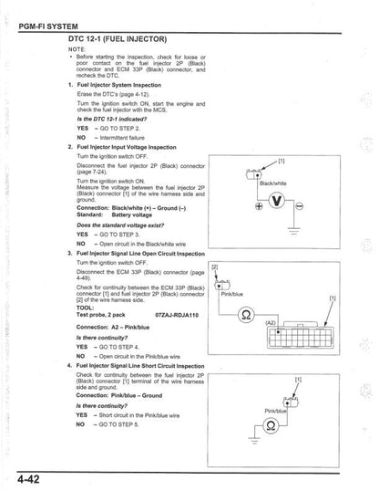 Honda PCX 150 Motorcycle Service Manual sample page with technical illustrations