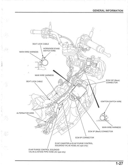 Honda PCX 150 Motorcycle Service Manual sample page from service manual