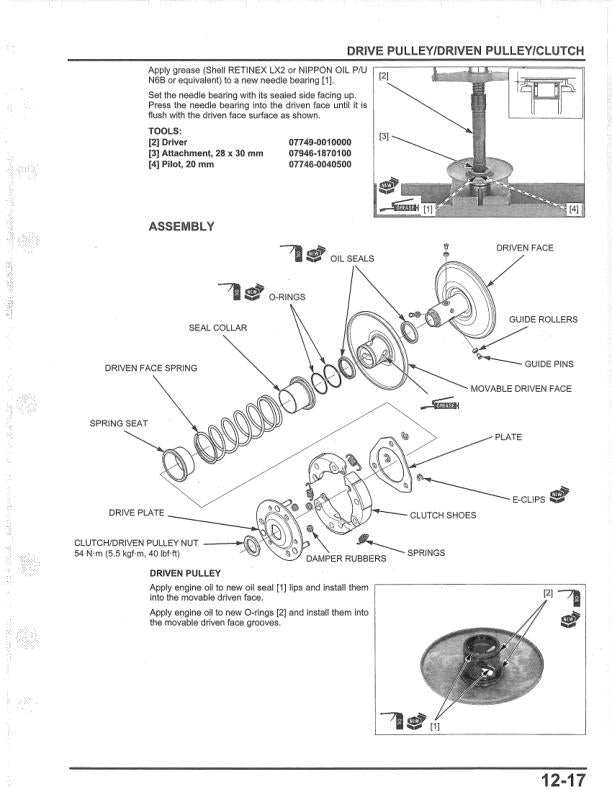 Honda PCX 150 Motorcycle Service Manual sample page from the repair manual