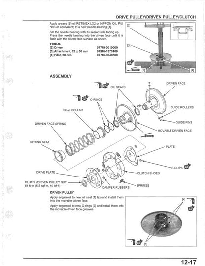 Honda PCX 150 Motorcycle Service Manual sample page from the repair manual