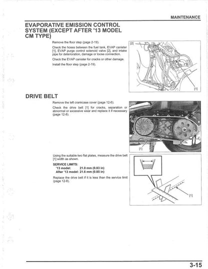 Honda PCX 150 Motorcycle Service Manual sample page showing repair procedures