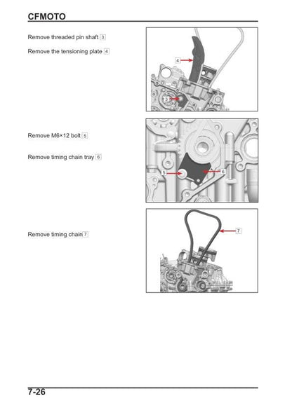 CFMOTO 450SR 450SS CF400-6 Motorcycle Service Repair Manual sample page showing repair procedures