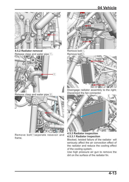 CFMOTO 450SR 450SS CF400-6 Motorcycle Service Repair Manual table of contents