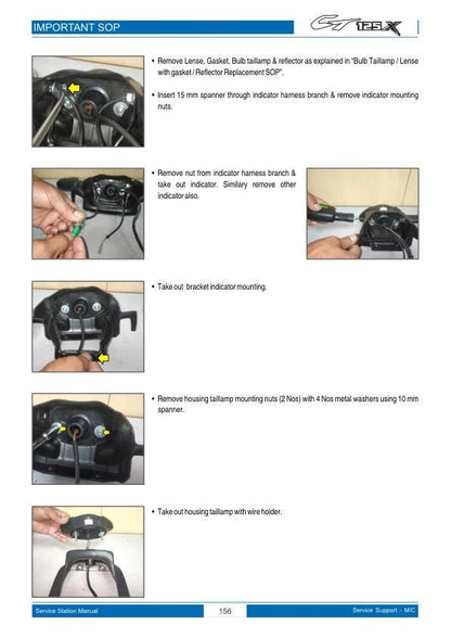 Bajaj CT125X Motorcycle Service Repair Manual sample page