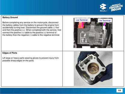 Bajaj Pulsar F250 Motorcycle Service Repair Manual table of contents