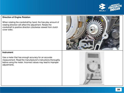 Bajaj Pulsar F250 Motorcycle Service Repair Manual sample page with diagrams and specifications