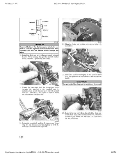 Arctic Cat 550 700 ATV Service Manual sample page with diagrams and specifications